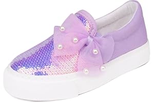 Toandon Toddler Kids Girls Sparkle Slip On Walking Shoes Age 2-10
