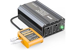 300W Power Inverter 20V to 110V for Dewalt Battery: VoLtTech Battery Inverter DC Charger Adapter with 2 AC Outlet & 2 USB Ports for Car, Vehicles, Laptop, Computer, Phone, String Light, Fan
