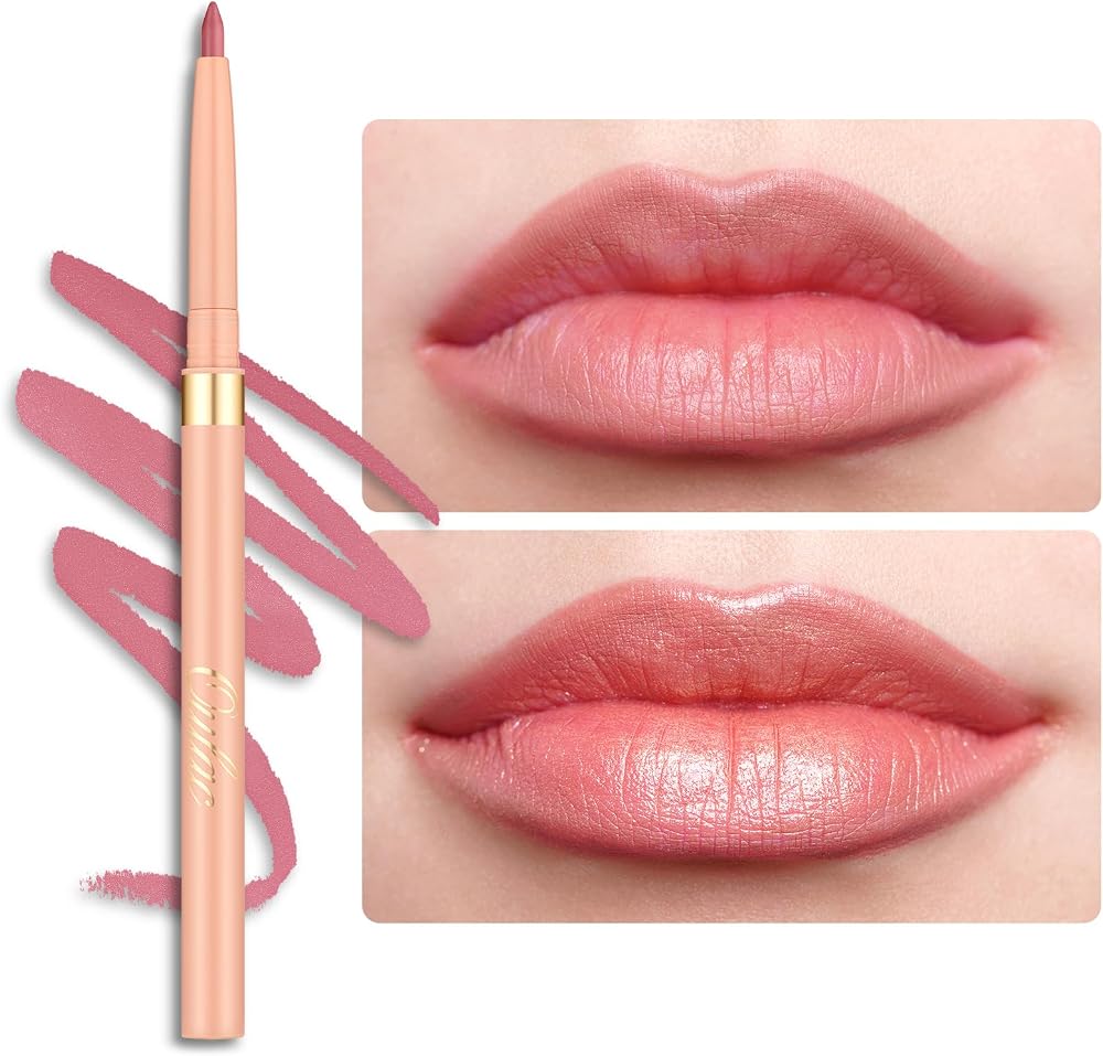 Oulac Matte Pink Lipliner Pencil Waterproof LL01 Dusty Rose Retractable