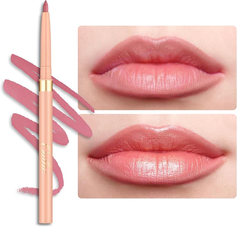 Oulac Matte Pink Lipliner Pencil Waterproof LL01 Dusty Rose Retractable