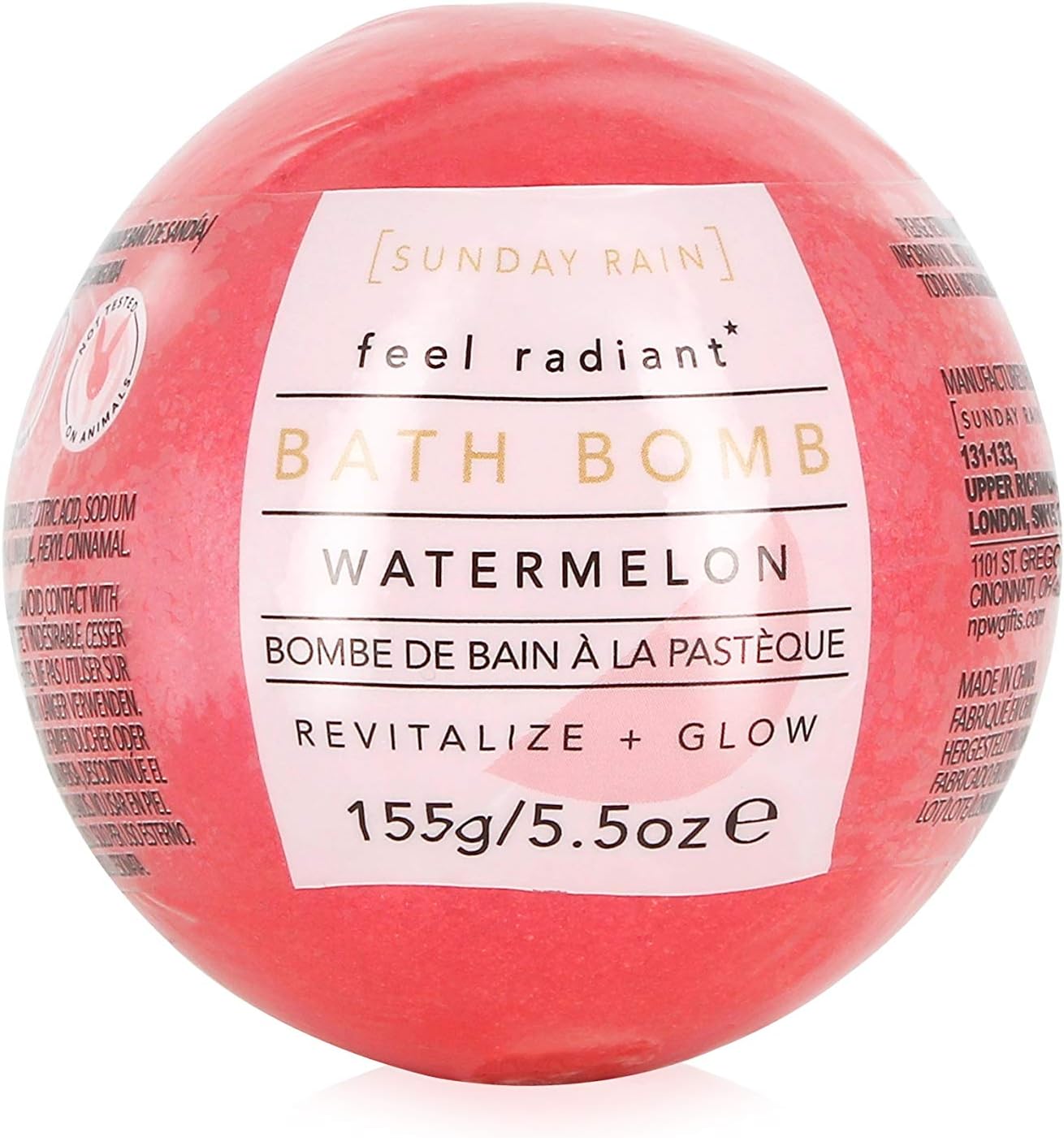 Sunday Rain Bath Bomb, 5.5 Ounce, Watermelon