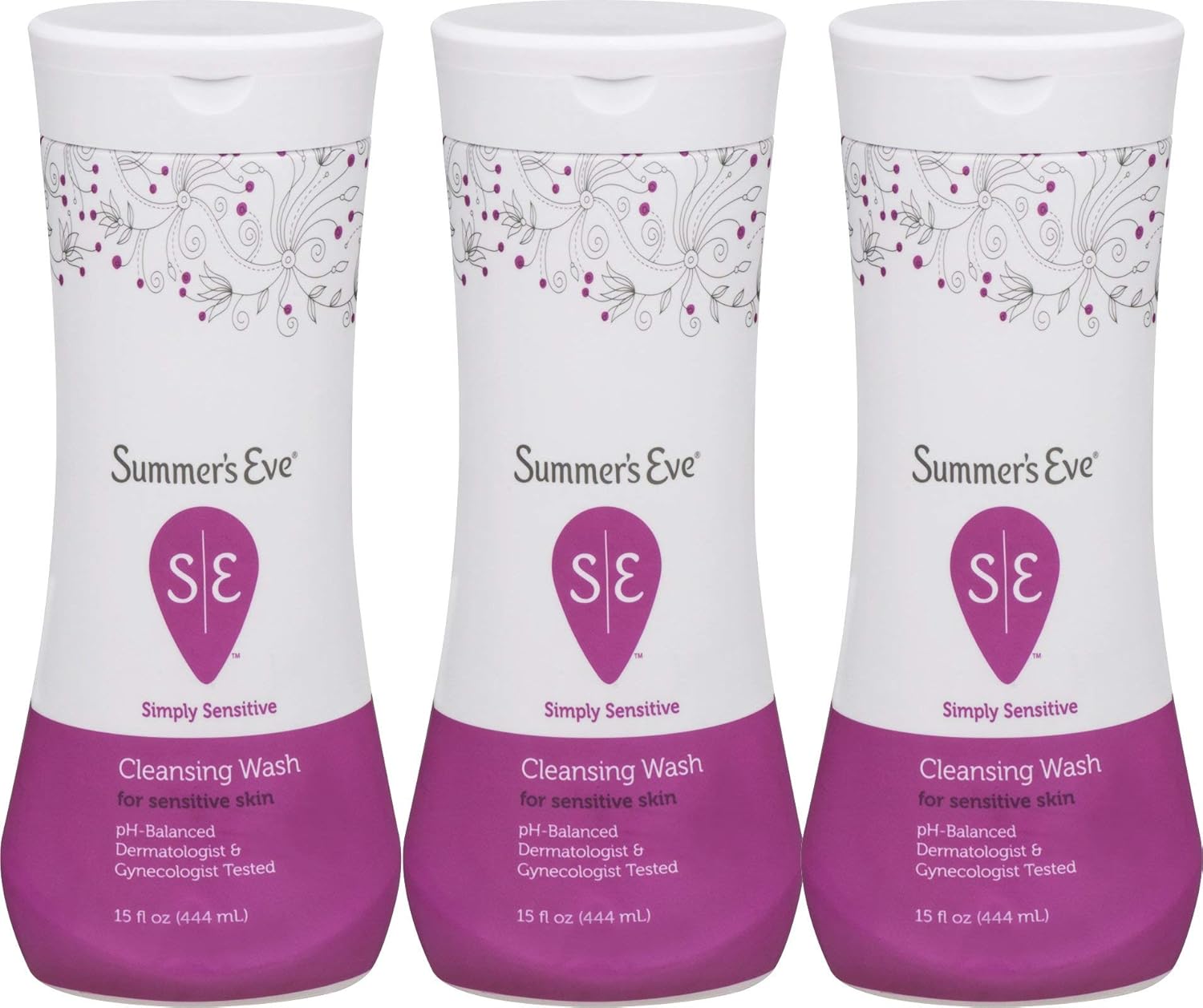 Summer's Eve Cleansing Wash | Simply Sensitive | 15 Ounce | Pack of 3 | pH-Balanced | Dermatologist & Gynecologist Tested: Health & Personal Care