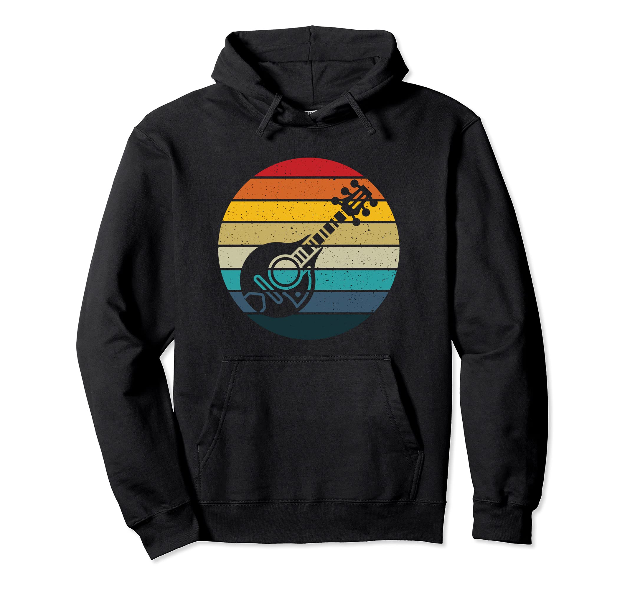 Mandolin retro sunset vintage mandolin player Pullover Hoodie