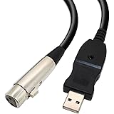 USB Microphone Cable 10Ft, Tanbin 3 Pin USB Male to XLR Female Mic Link Converter Cable Studio Audio Cable Connector Cords Ad