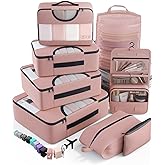 Veken 8 Set Packing Cubes for Travel Essentials, Suitcase Organizer Bags in 4 Sizes, Carry-On Luggage Accessories with Large Laundry & Hanging Toiletry Bag, Must-Have for Airplane, Road Trip & Camping