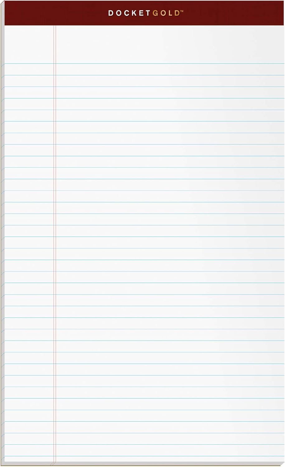 TOPS Docket Gold Writing Pads, 8-1/2" x 14", Legal Rule, White Paper, 50 Sheets, 12 Pack (63990)