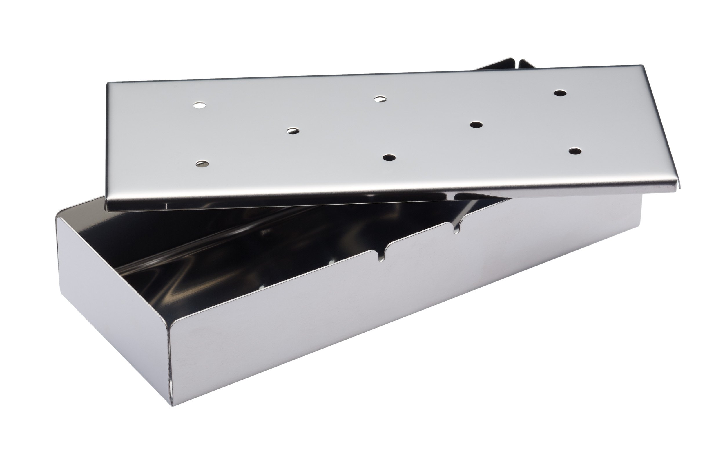 KitchenCraft Home Made Stainless Steel BBQ Smoker Box, DIY Food Smoking Set - 22.5 x 9 x 4 cm, Silver