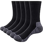 YUEDGE Men's Socks Moisture Wicking Cushioned Comfort Everyday Work Training Sports Athletic Crew Socks for Men, 5 Pairs