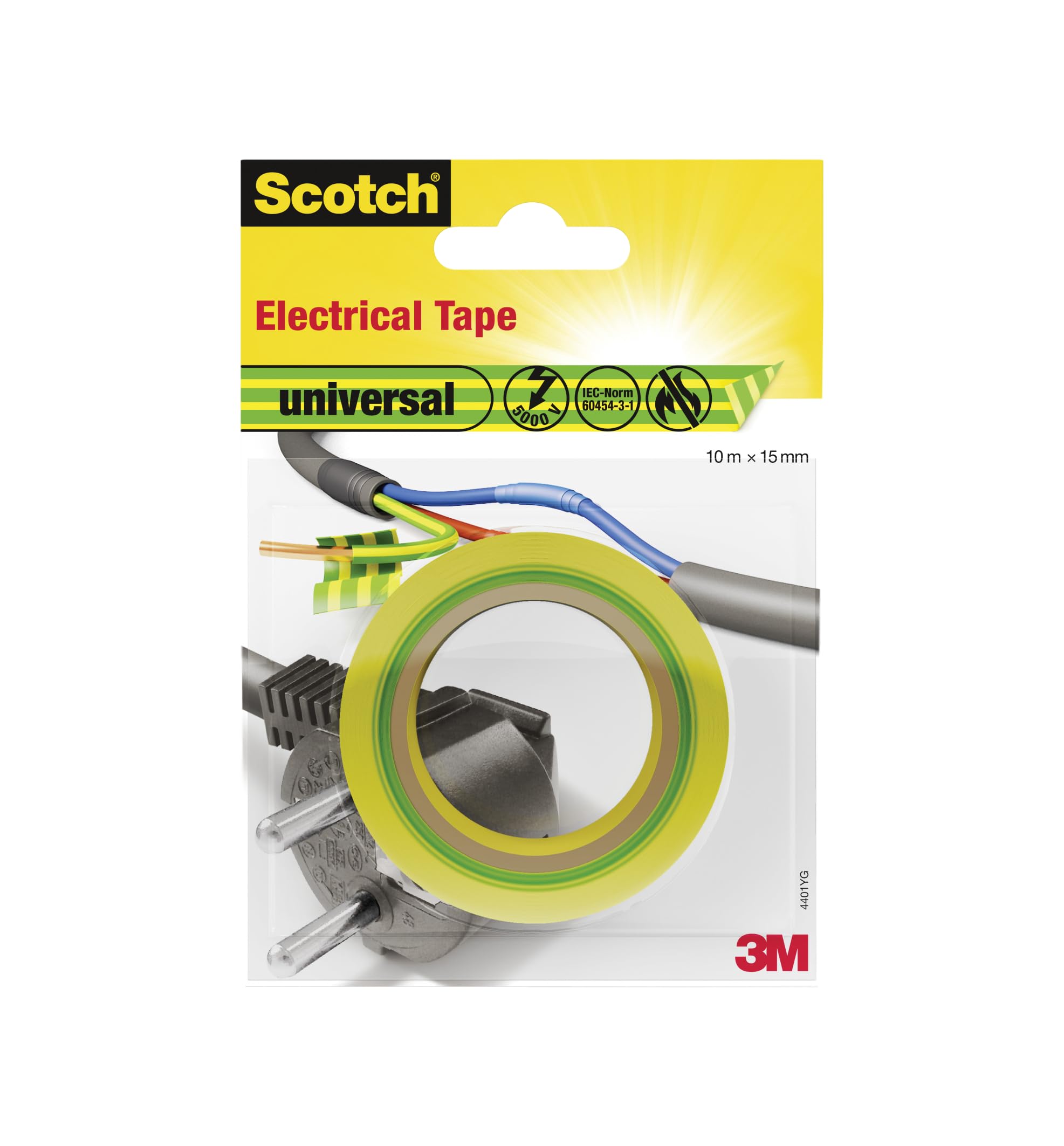3M Scotch Electrical Tape 10 m x 15 mm, Yellow, 19500187588