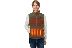 ORORO Men's Heated Down Vest with USB-C Rechargeable Battery, Lightweight Heated Vest with 800 Fill Down