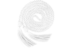 LEISLAM Graduation Cords, Graduation Honor Cords, White Honor Cords, 2024 Graduation Tassel Honor Cords, 67" Long Braided Cords for 2024 Graduation Decorations Bachelor Gown for Student Master Doctoral