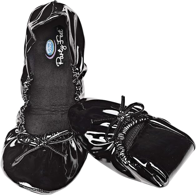 scholl party feet foldable ballet flats