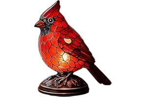 Pcmursal Cardinal Lamp, Red Cardinal Lamp, Resin Birds Night Light, Red Resin Birds Desk Light for Bedroom Living Room, Office