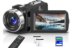 LOENTIR 8K Video Camera Camcorder, 64MP IR Night Vision Vlogging Camera, 18X Zoom WiFi Digital Touch Screen Camcorder for YouTube with 32GB SD Card, Remote Control, and Two Batteries