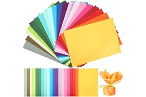 Naler Tissue Paper Sheets, 200 Sheets 20 Assorted Colors A4 Size Craft Tissue Paper for DIY Valentines Day Decoration Gift Bo