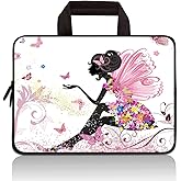 HAPLIVES Universal 7~9 inch Kids Tablet Portable Neoprene Zipper Carrying Sleeve Case Bag Fits 7" 8" 8.5" 8.9" 9" iPad mini 5 4 3 2 1, Galaxy Tab A 8.0 (Butterfly Girl)