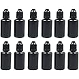 UPSTORE 30ml/1oz Black Plastic Refillable Empty Dropping Refueling Bottles Eye Liquid Squeezable Dropper Vials Sample Packing Storage Holder Container with Safety Screw Cap And Removable Plug (50PCS)