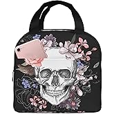 KIYIYZER Sugar Skull Lunch Bag Portable Reusable Cooler Insulated Lunch Box For Women Men Adults Work Outdoor Picnic