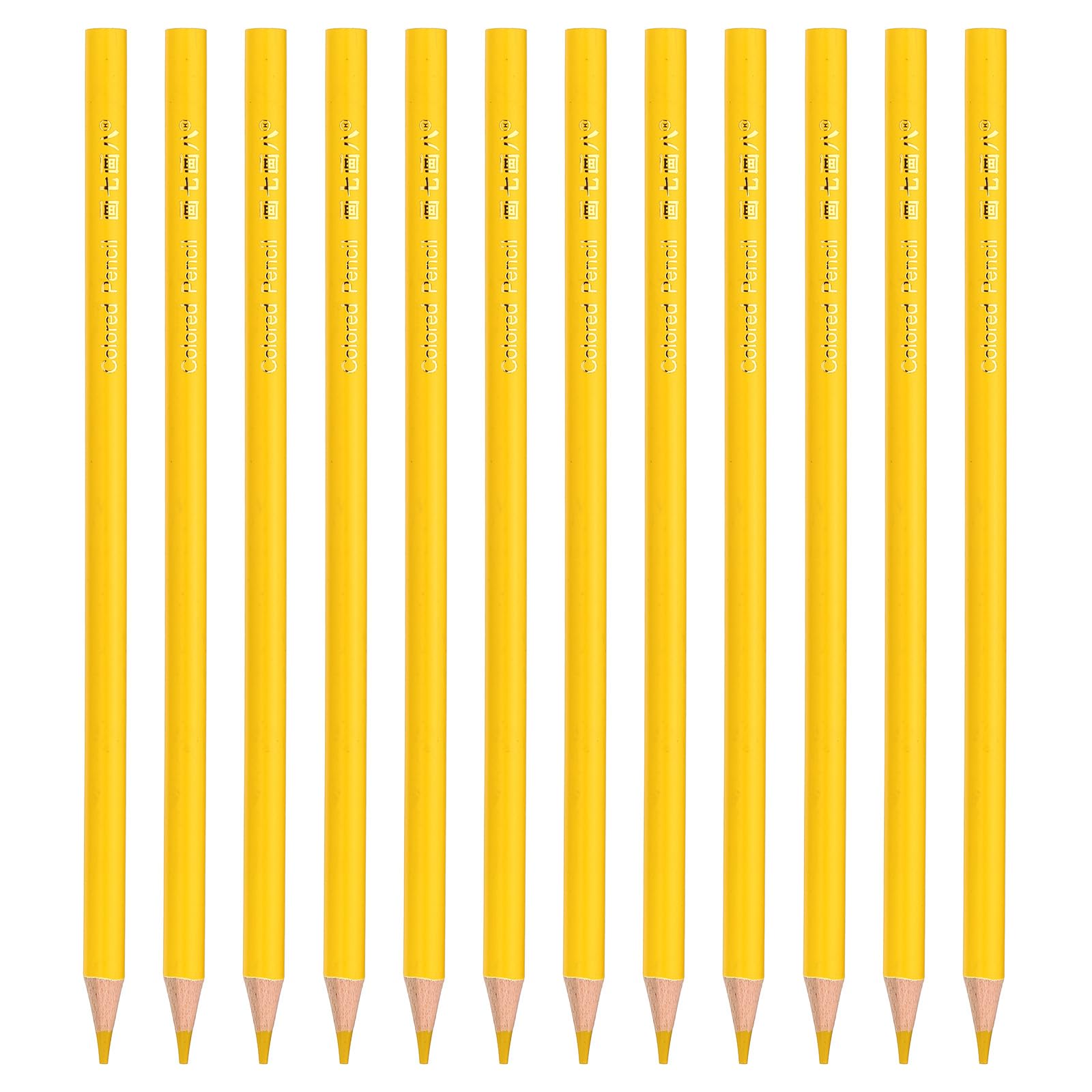 PATIKIL Lemon Colored Pencils Set,12 Pcs Oil Color Pencils Wooden Coloring Drawing Pencil for Artists Art Painting