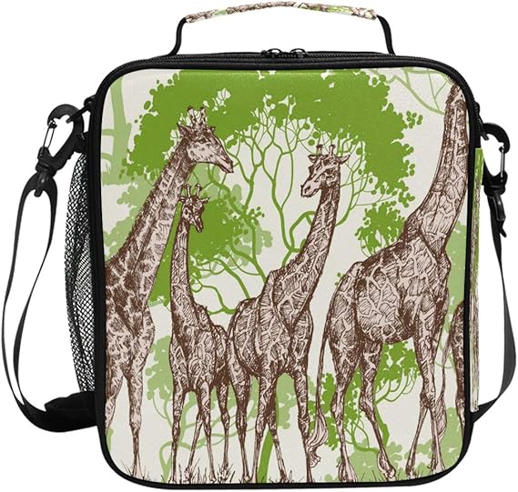 Bolsa térmica para el almuerzo con diseño de jirafa, con estampado de