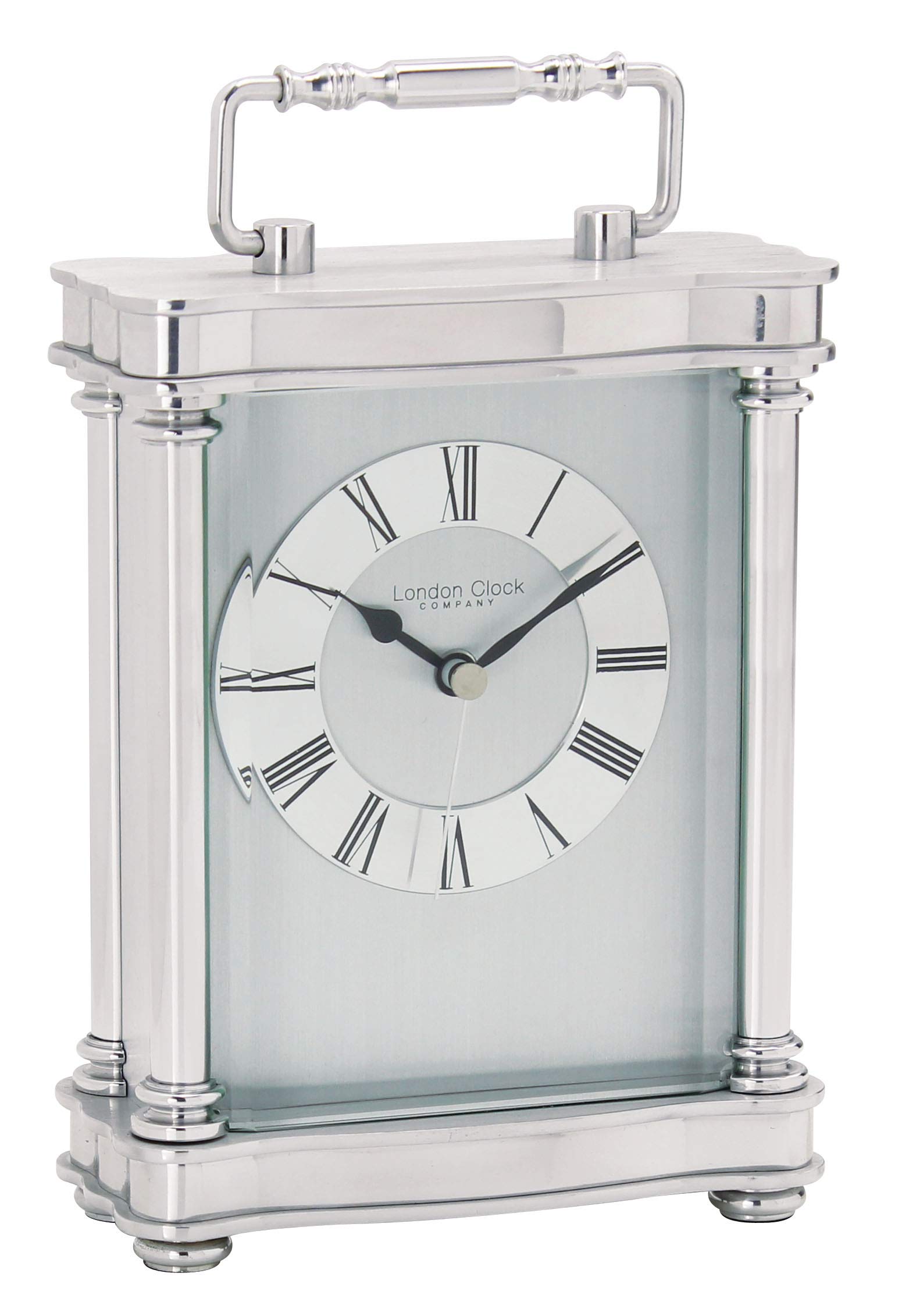London Clock Silver Finish Carriage Clock, 18.5 x 12 x 5cm