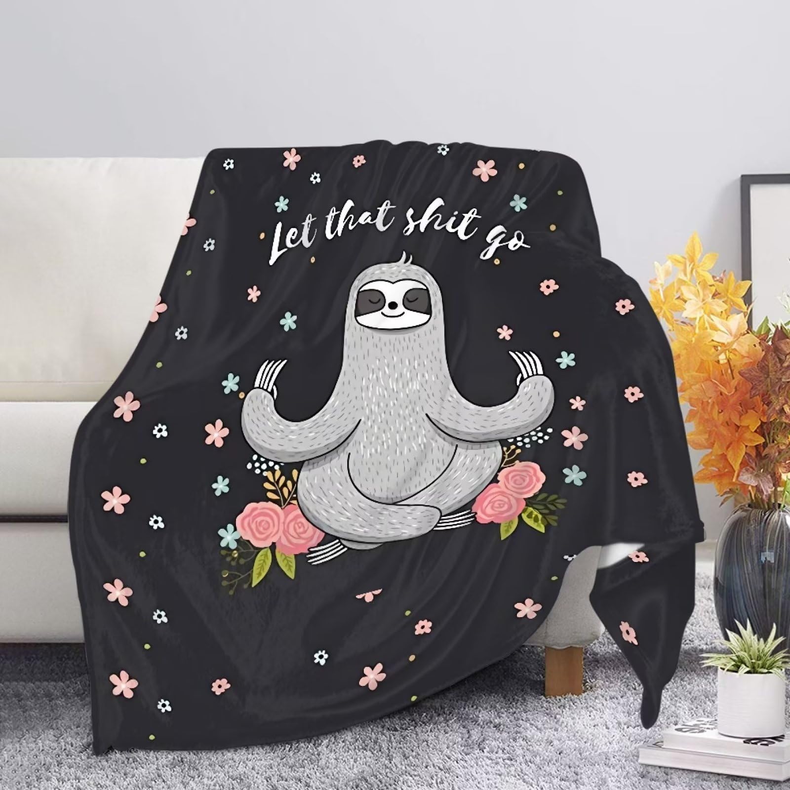 xixirimido Cute Sloth Blanket Throw for Sofa Bed Fleece Plush Blankets Cozy Lightweight All Seasons Small Large