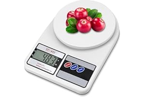 Digital Kitchen Scale 22lb Capacity, Stainless Steel Food Scale with oz/g Units | Rechargeable USB-C & Battery Power Food Sca
