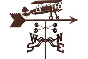 E-Z VANE EZ Vane Steel Bi-Plane Weathervane 21” Height, Includes Metal Deck Mount, Wind Cups & Brackets | Hand-Crafted and Family-Owned, Made in The USA with Triple Powder Coating, Limited