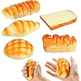 Foilswirl 5 Pcs Bread Stress Toy Soft Toast Bread Shape Toy Slow Rising Toy Anxiety Relief Food Toy for Kids Adult Tricky Funny Birthday Gifts Simulation Fake Food Stress Toy Balls(Style 1)