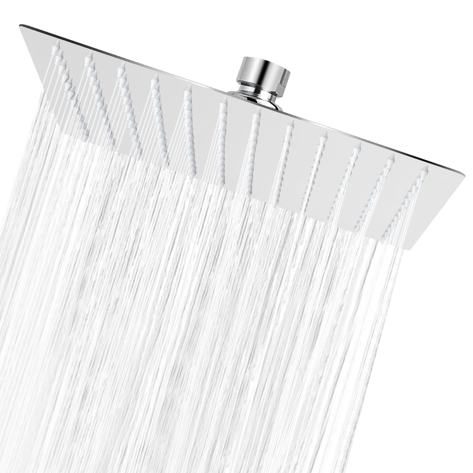 Large Square Rain Shower Head 304 Stainless Steel Ultra Thin Powerful High Pressure Top Spray Bathroom Rainfall Showerhead (10inch)