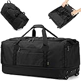 170L Extra Large Baseball Bag with Wheels Gym Duffle Softball Catchers Coach Team Equipment Bags Collapsible Rolling Travel Duffel Bat Gear Bag for Hockey Basketball Football Volleyball Soccer