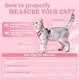 rabbitgoo Cat Harness and Lead Set Pink XS Reflective Adjustable Escape Proof view 2