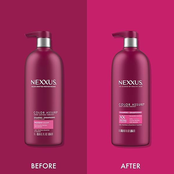 NEXXUS COLOR ASSURE SULFATE-FREE SHAMPOO WITH PROTEINFUSION FOR COLOR-TREATED HAIR FOR ENHANCED COLOR VIBRANCY, SILICONE FREE SHAMPOO WITH PUMP 33.8 OZ