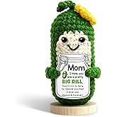 hixkvpen Mom Gifts from Daughter Son,Valentine's Day Gifts for Mom, Mother in Law Mothers Day for Mommy Mama Emotional Crochet Support Plush Pickle Animal Funny I Love You Valentines Day Office Decor