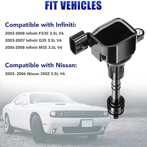 SPEEDTUN UF401 Ignition Coil Packs & 4469 Spark Plugs Set Of 6 Compatible With Nissan 350Z Altima Frontier NV1500 Pathfinder Quest Xterra Infiniti FX35 G35 I35 M35 QX4 For GN10246 22433AL615 In
