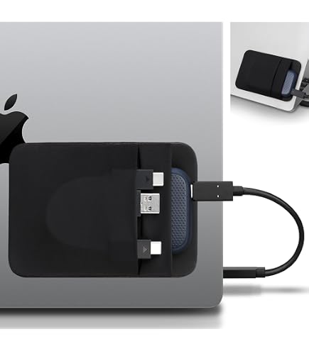 Housse Adhésive Double Poche Pour Disque Dur Externe 2.5" - Adhésif 3M Réutilisable - Pour SSD, Câbles, Accessoires - Noir