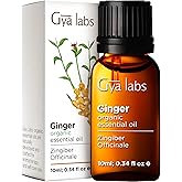 Gya Labs Organic Ginger Oil for Body Comfort - 100% Natural Organic Ginger Essential Oil for Hair, Skin & Diffuser (0.34 fl o