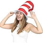 Leadtex Red &White Striped Stovepipe Top Hat Halloween Cat Cosplay Costume Accessories and Headwear.