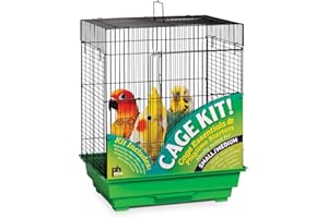 PREVUE PET PRODUCTS Prevue Hendryx 91321 Square Roof Bird Cage Kit, Black and Green, 5/8"