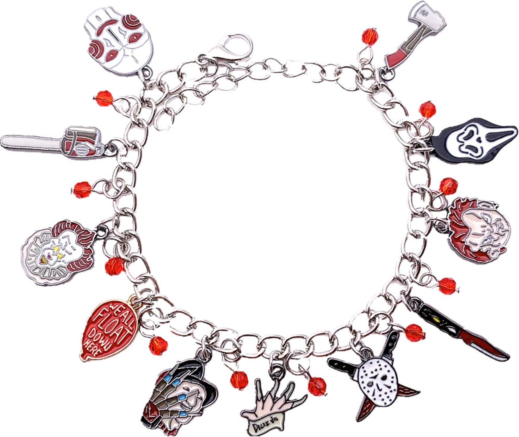 Horror Scary Theme it Freddy Chucky Scream Saw Jason Comics Movie Cartoon Logo Series Charm Bracelet