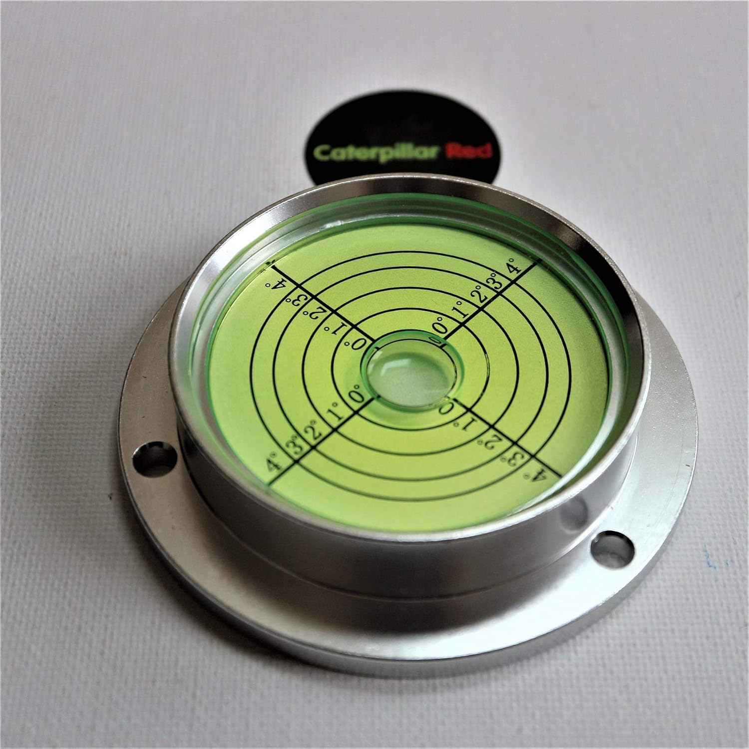 90mm Flanged Metal Circular Angle Spirit Bubble Degree Level (Green aqueous) Degree Marking - Green - Image 5