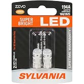 SYLVANIA 194 T10 W5W ZEVO LED Amber Automotive Bulb, 2 Bulbs | Upgrade to a Premium, Long-Lasting LED Performance Bulb for Enhanced Style, Visibility and a More Modern Look.