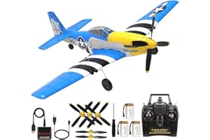 ANTSIR RC Plane for Adults and Kids, 4 Channel Hobby Remote Control Airplane P51 Mustang Fighter with 6-Gyro System for Beginners Learning to Fly