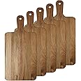 5 Pack Acacia Wood Cutting Board,Wooden Cutting Boards Chopping Boards with Handle,Charcuterie Board Cutting Block for Kitche