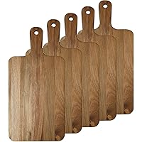 5 Pack Acacia Wood Cutting Board,Wooden Cutting Boards Chopping Boards with Handle,Charcuterie Board Cutting Block for Kitche