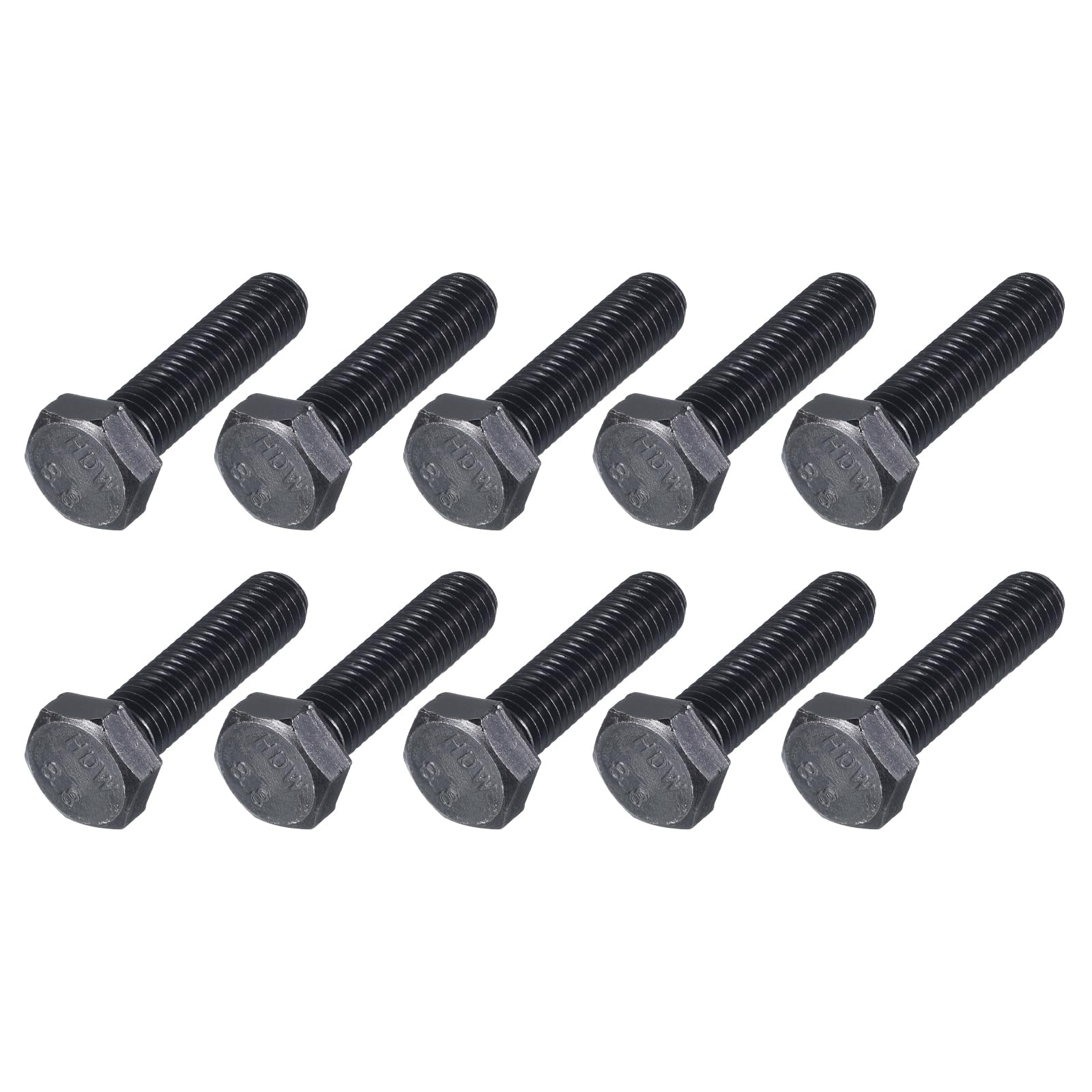 METALLIXITY Hex Bolts (M10-1.5x40mm) 10Pcs, 8.8 Grade Carbon Steel Fully Threaded Black Oxide, Coarse Thread UNC Hex Head Screw Bolt - for Furniture Repair โ image 1