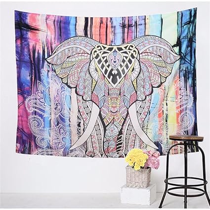 Amazon.com: 59x51 inch New Indian Elephant Tapestry Wall ...