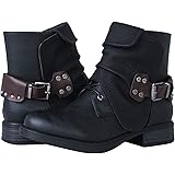 GLOBALWIN Women's Pull-On Ankle Boots - Western Cowboy Cowgirl Boots With 2" Heel, Vegan Leather