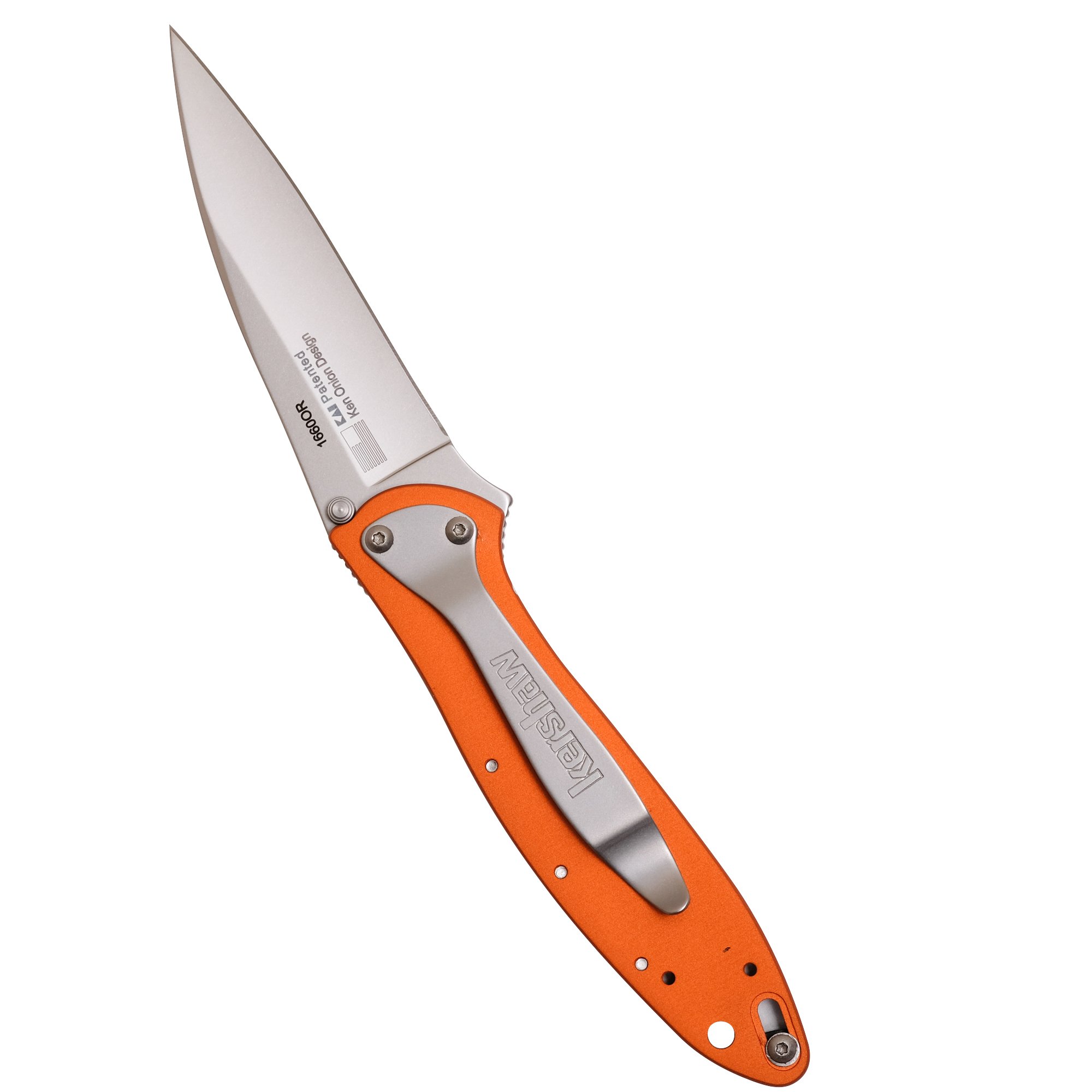 Kershaw Leek, Orange Pocket Knife (1660OR), 3” BeadBlasted High