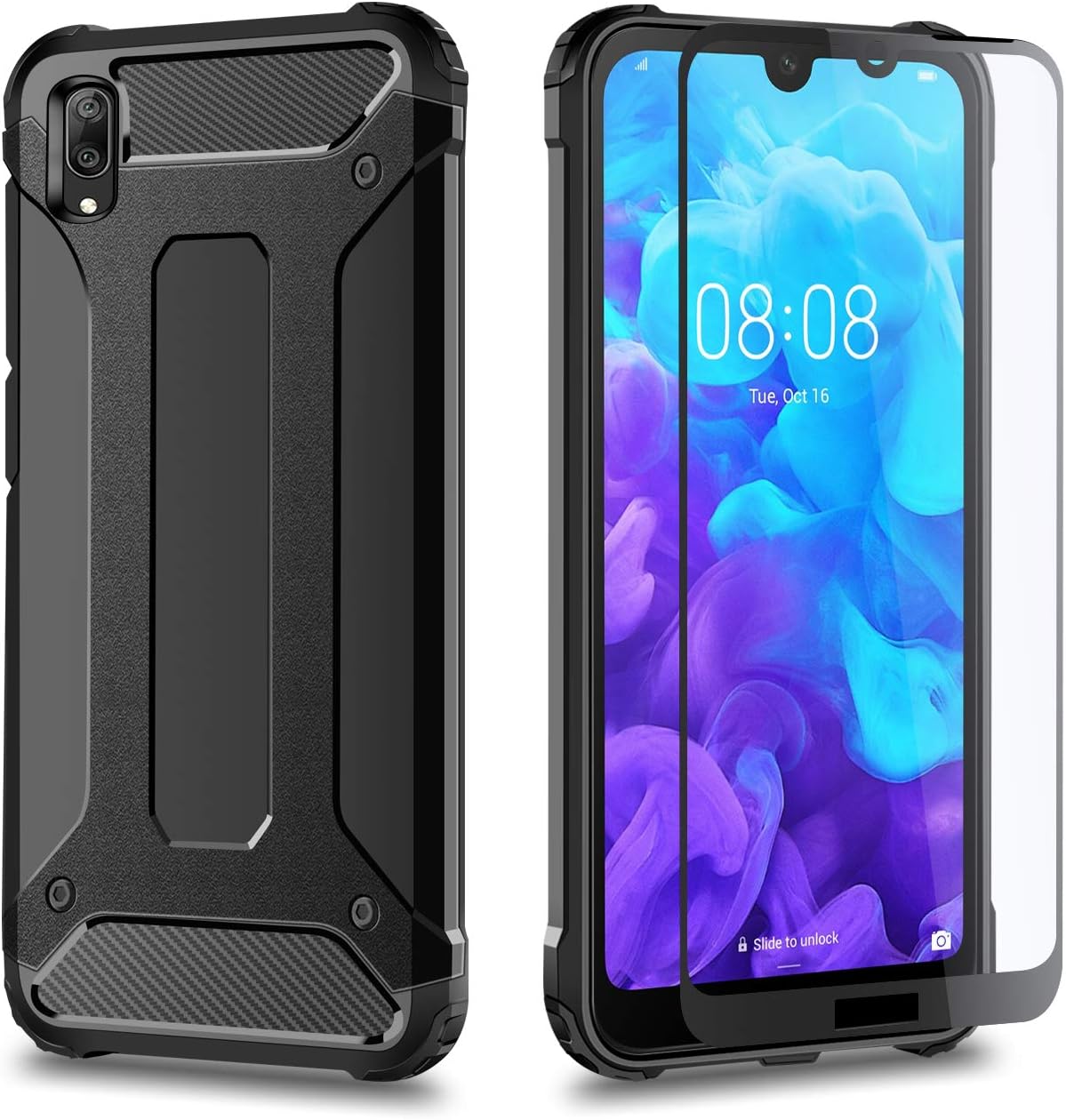 Coolden Coque pour Huawei Y5 2019 + Film de Protection en Verre blindé